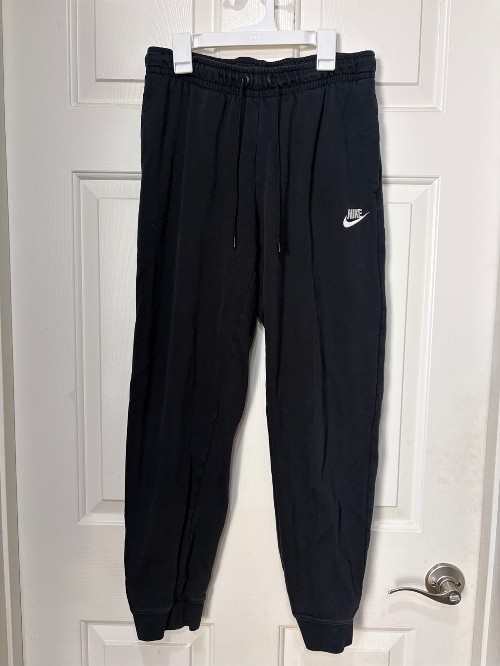 Nike Mens Black Joggers with White Swoosh